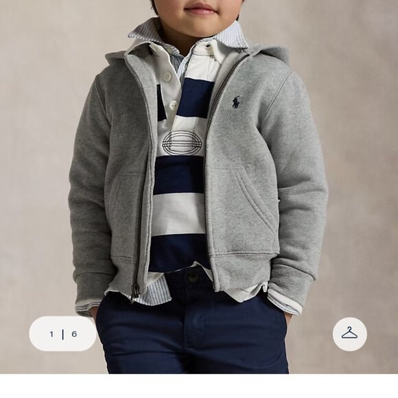 POLO Ralph Lauren - Boys ZIP HOODIE and JOGGER PANTS - grey - size 7 - Picture 4 of 10